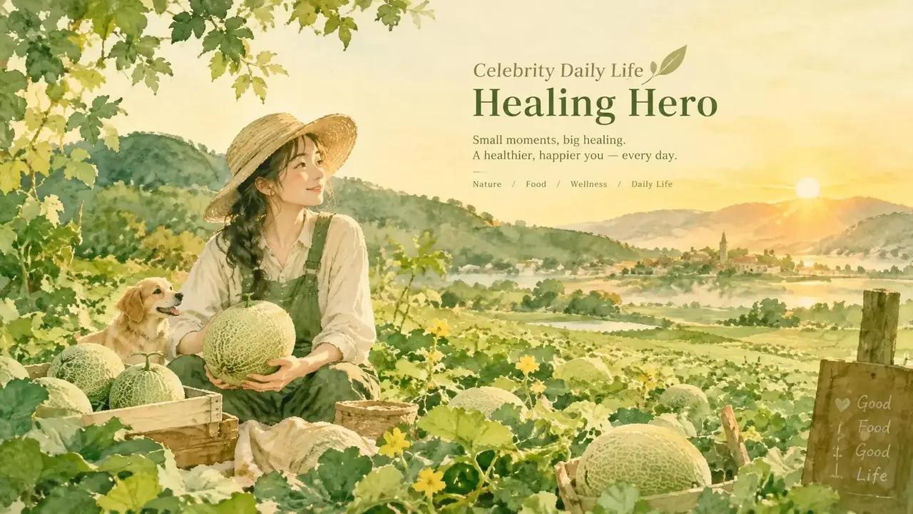 51每日大赛|明星动态全景直击,温暖日常不缺席 明星动态主题暖色插画,日出瓜田场景
